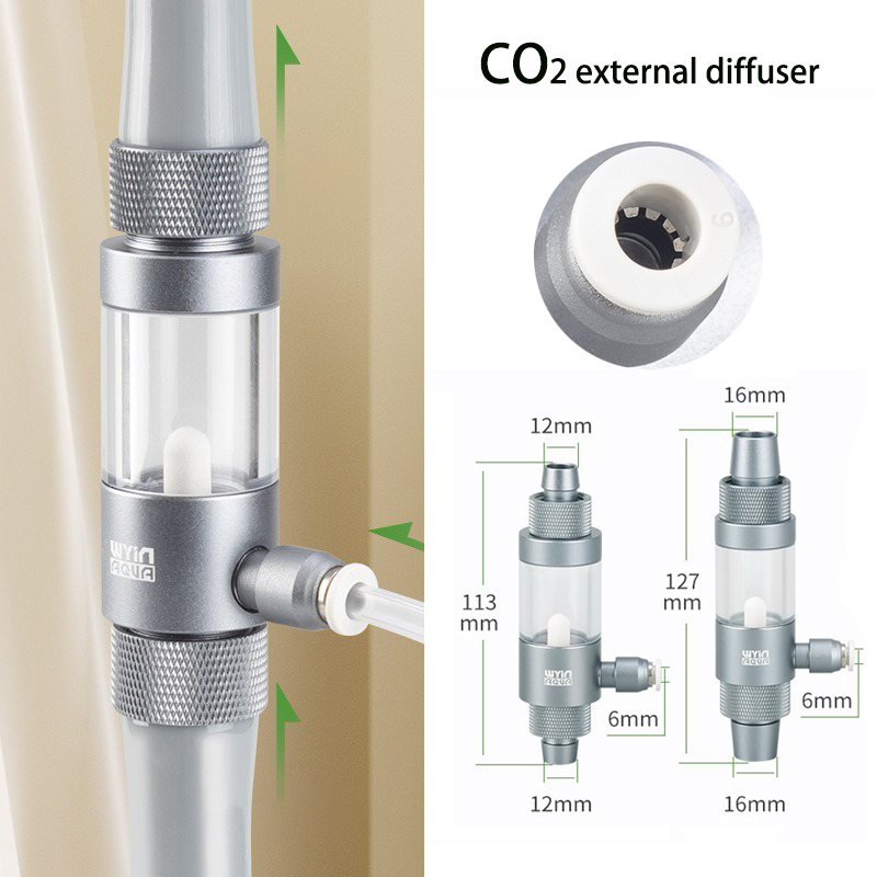 Glass Co2 Drop Checker - Dyfuzor CO2 do akwarium, z widoczną