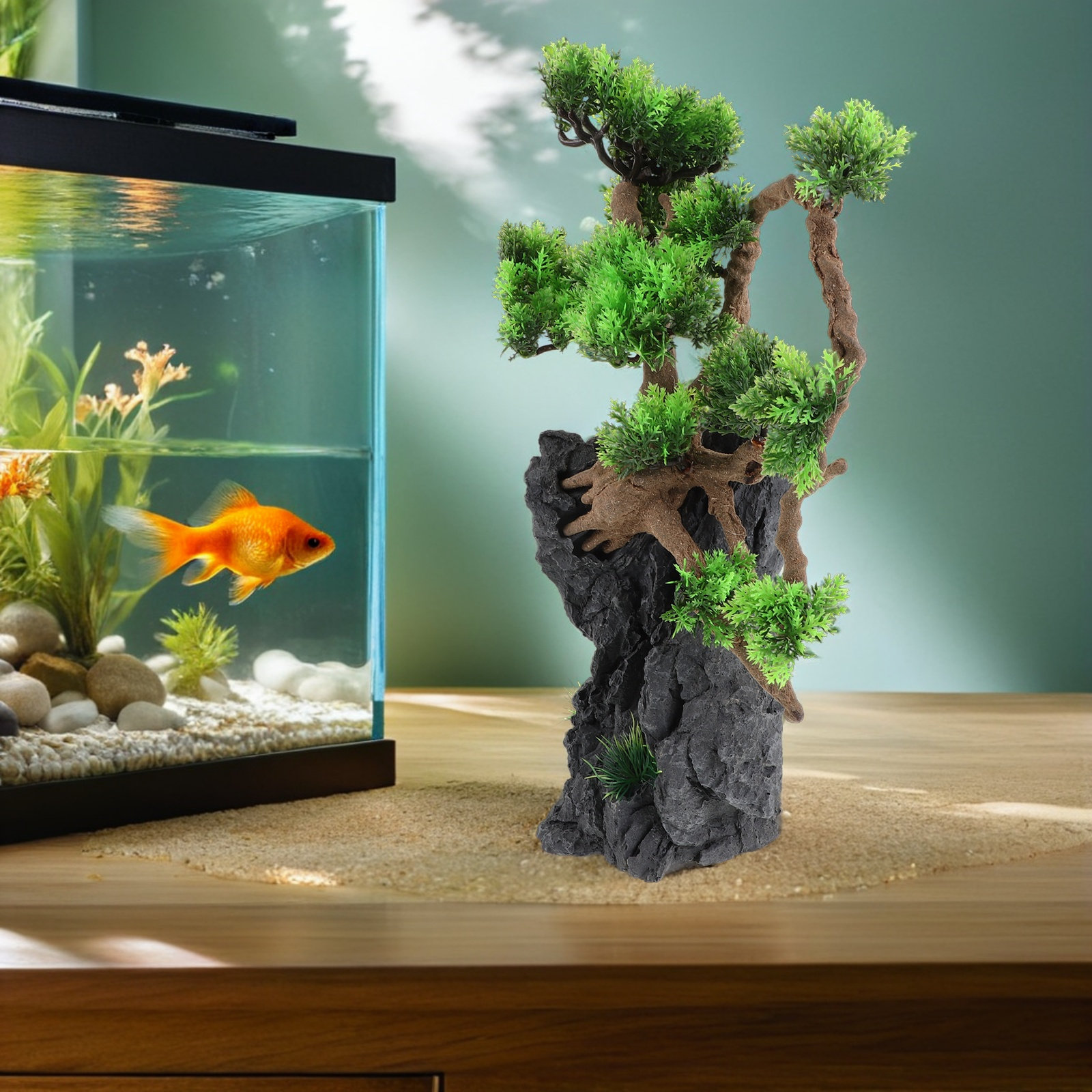 Sztuczne drzewko akwariowe, de – Planted Aquarium For Goldfish recenzja i cena