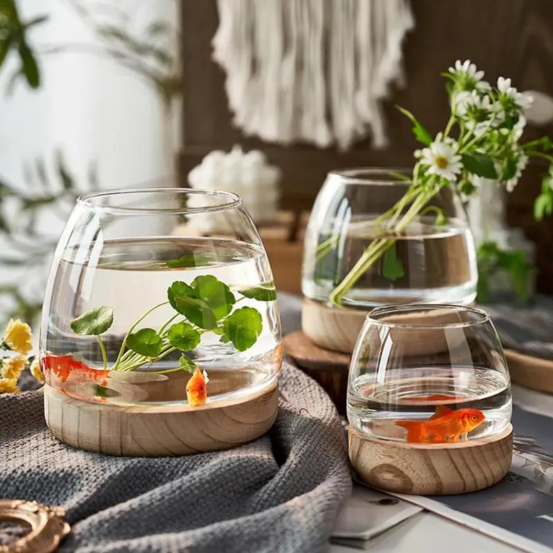 Okrągłe szklane akwarium dekor – Planted Aquarium For Goldfish recenzja i cena